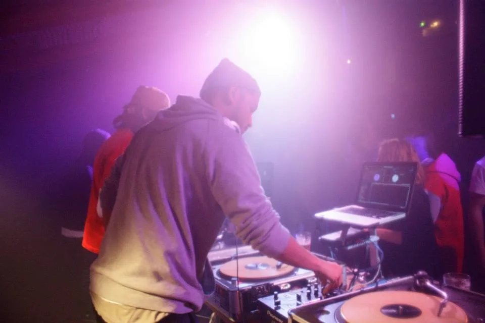 A DJ behind the decks at the Hijack Party, the Man Hotel, Falls Creek