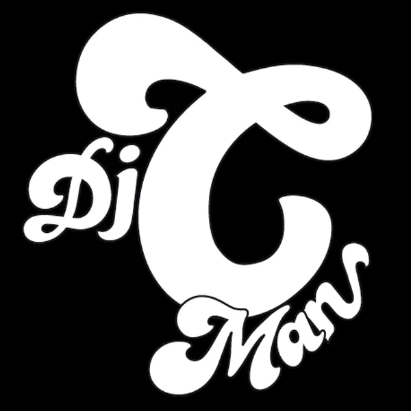 The DJ C-Man logo in white on a black background