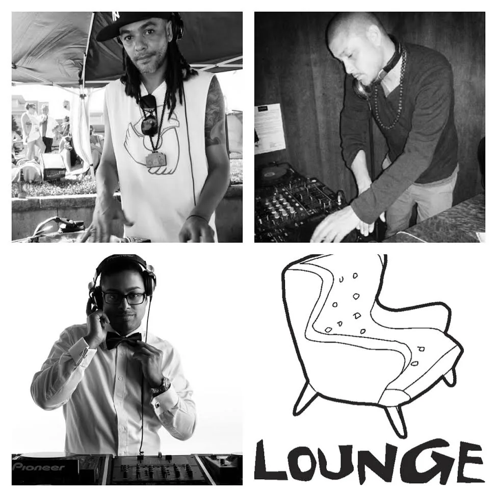 Café Lounge Friday Sessions collage with JuzzLikeDat, CMAN and special guest Headnod from the UK