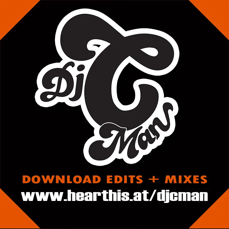 DJ C-Man logo tile pointing to edits and mixes on hearthis