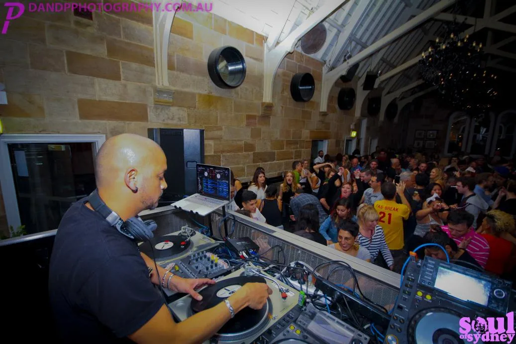 A DJ playing to an outdoor crowd at the Soul of Sydney Vivid special