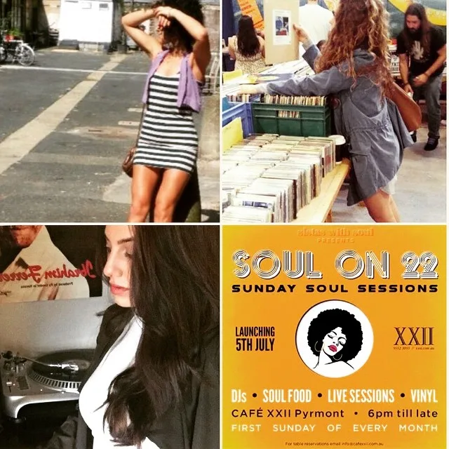 Soul on 22 launch collage with record shopping shots and the launch tile for 5 July