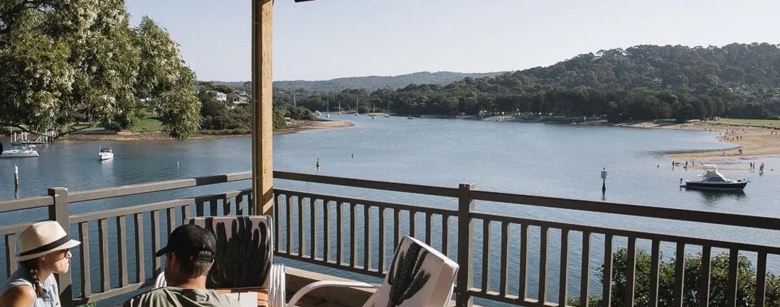 The waterfront deck and view at the Newport