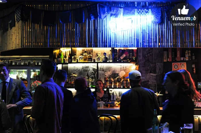 The bar at Goros busy at night