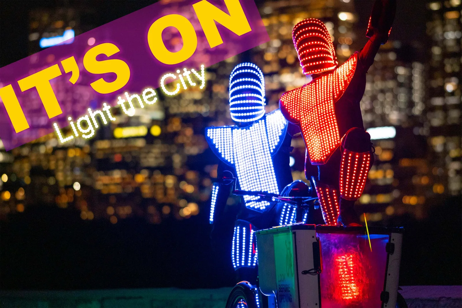 It's On, Light the City neon artwork for the event in the Domain