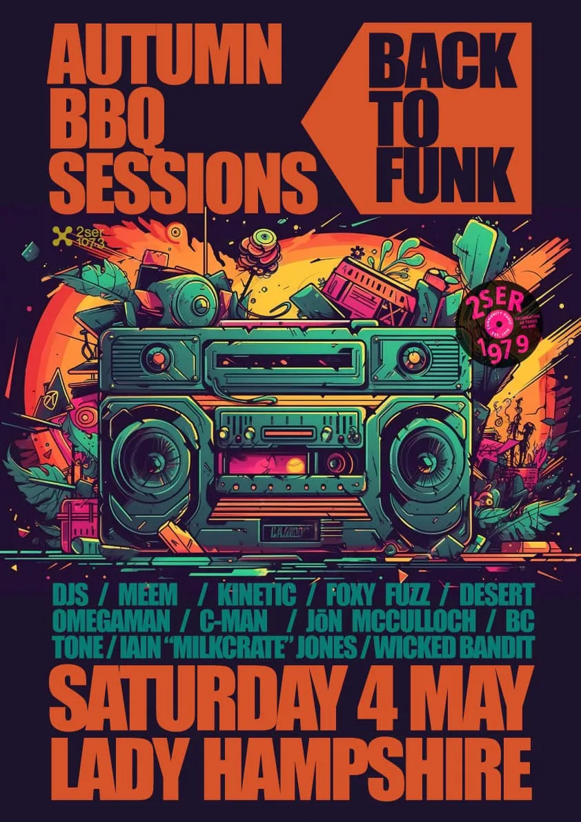 Autumn BBQ Sessions Back to Funk flyer for Saturday 4 May at the Lady Hampshire