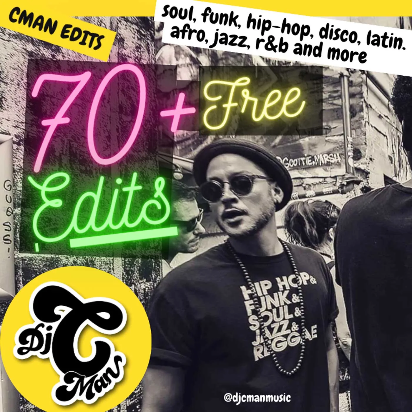A tile announcing more than seventy free edits across soul, funk, hip hop, disco, afro, jazz and r&b